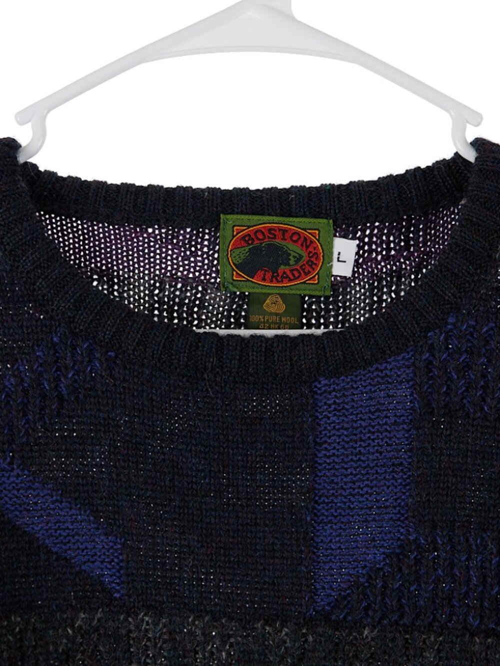 Vintage Boston Traders 100% Pure Wool Grandpa Sweater Men's Large - Picture 2 of 5